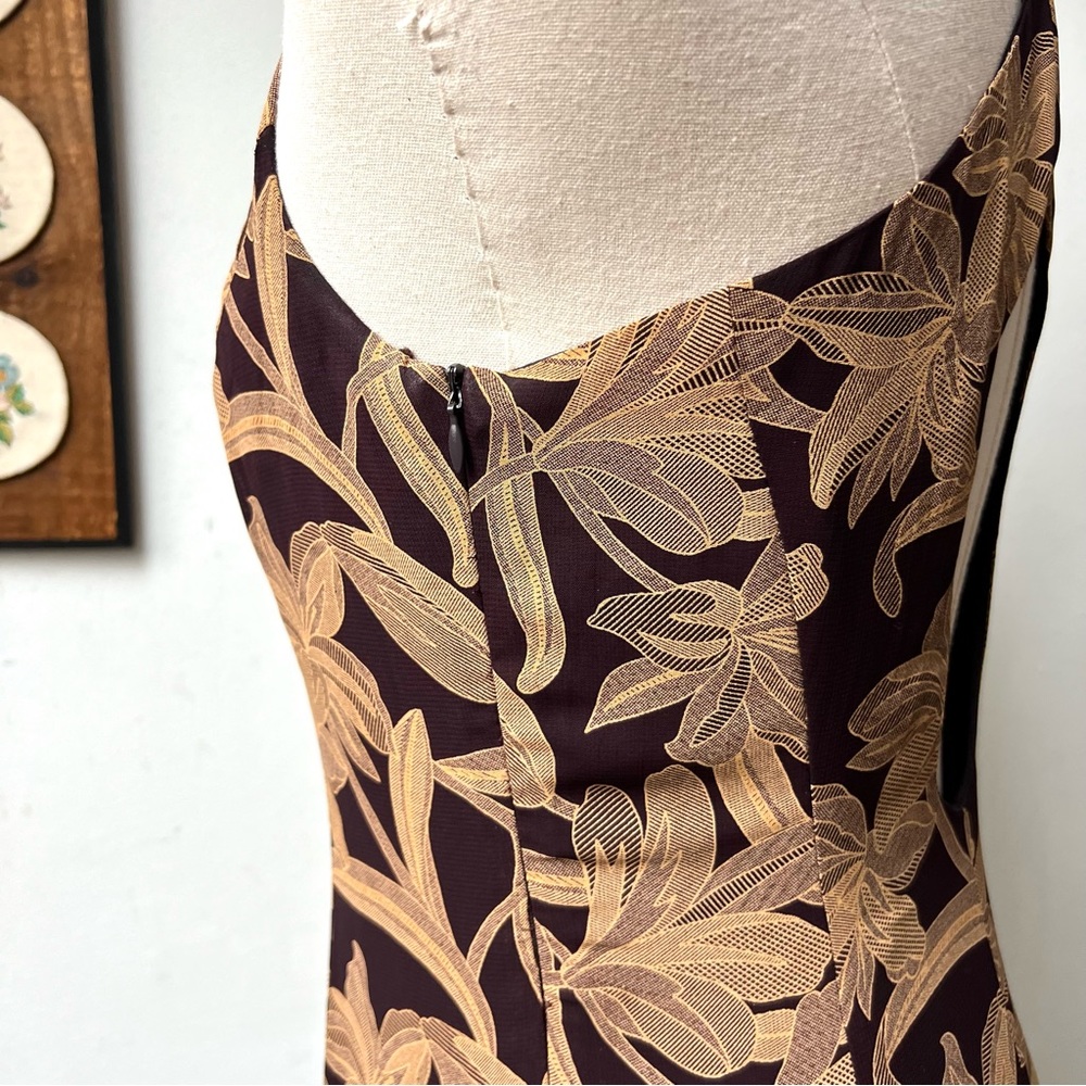 90s Vintage Tropical Floral Halter Maxi Dress - Picture 7 of 10
